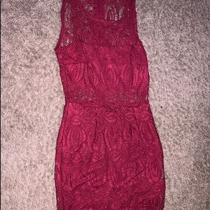 Burgundy lace dress